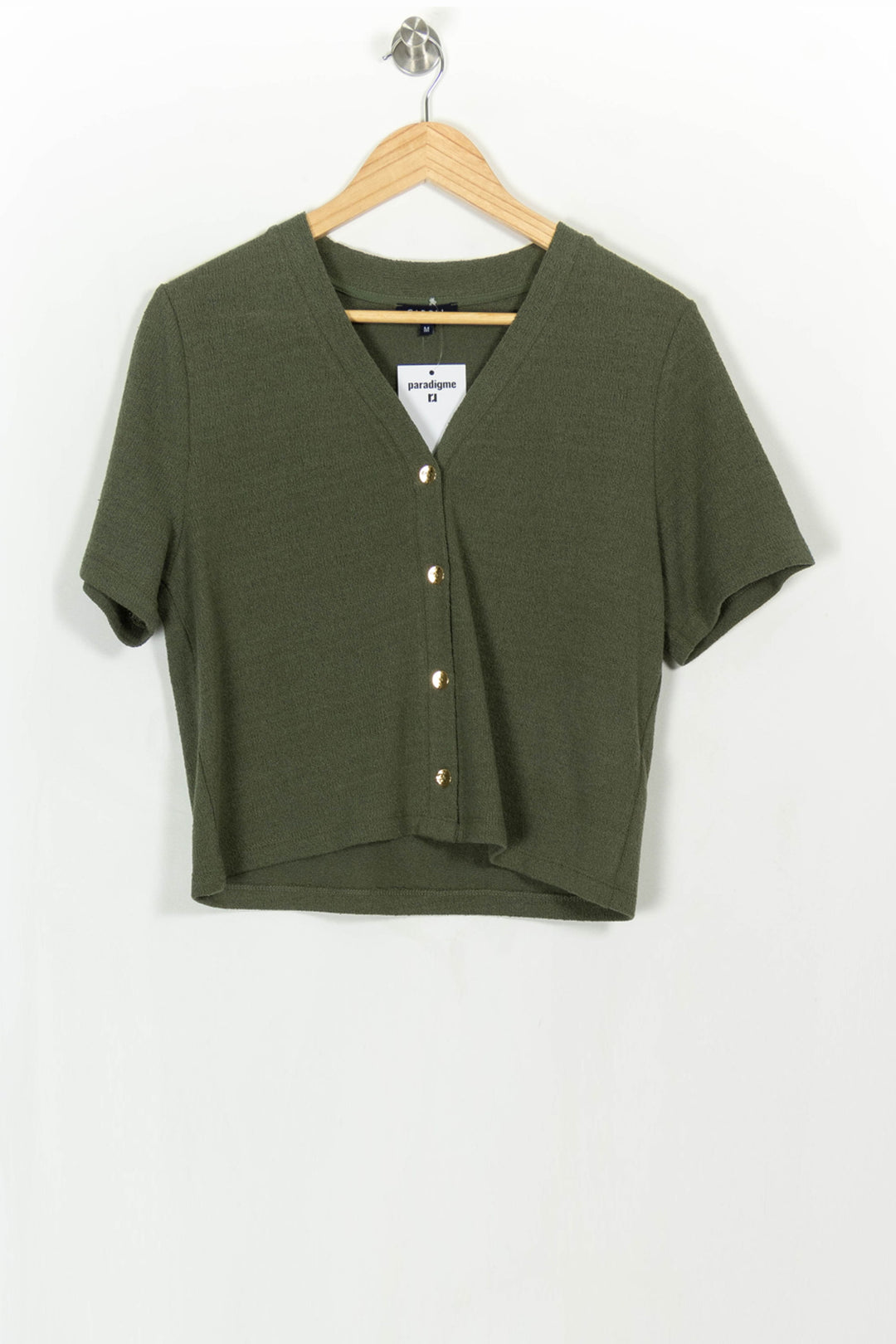 Cardigan Vert - Taille M/38 de la marque Caroll | PARAD113538 - Vendu par Paradigme - Image 2