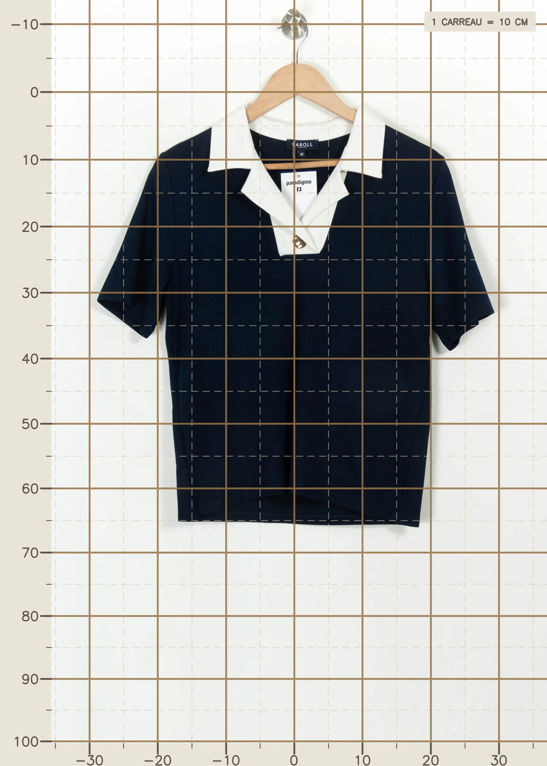 Polo Bleu et Blanc - Taille M/38 de la marque Caroll | PARAD113545 - Vendu par Paradigme - Image 4