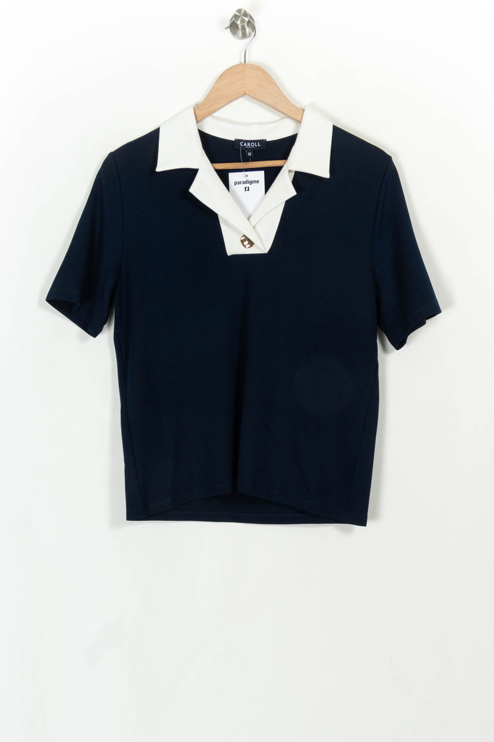 Polo Bleu et Blanc - Taille M/38 de la marque Caroll | PARAD113545 - Vendu par Paradigme - Image 2