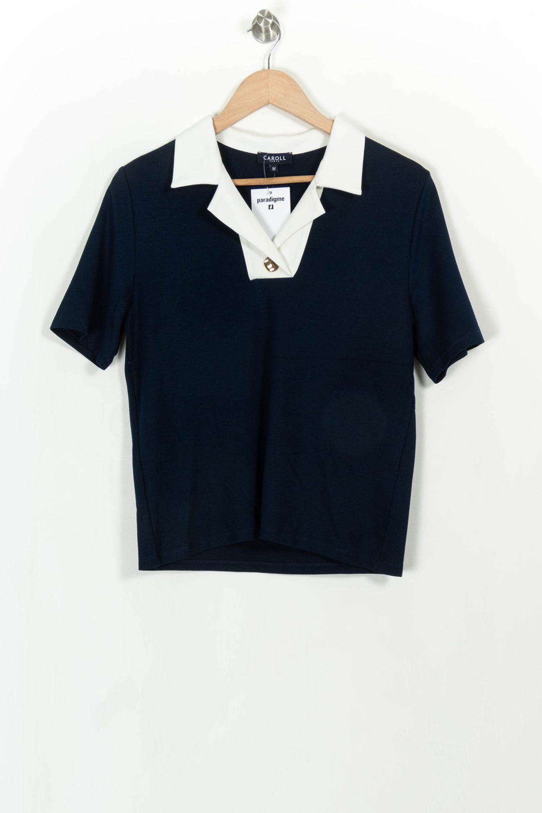 Polo Bleu et Blanc - Taille M/38 de la marque Caroll | PARAD113545 - Vendu par Paradigme - Image 2