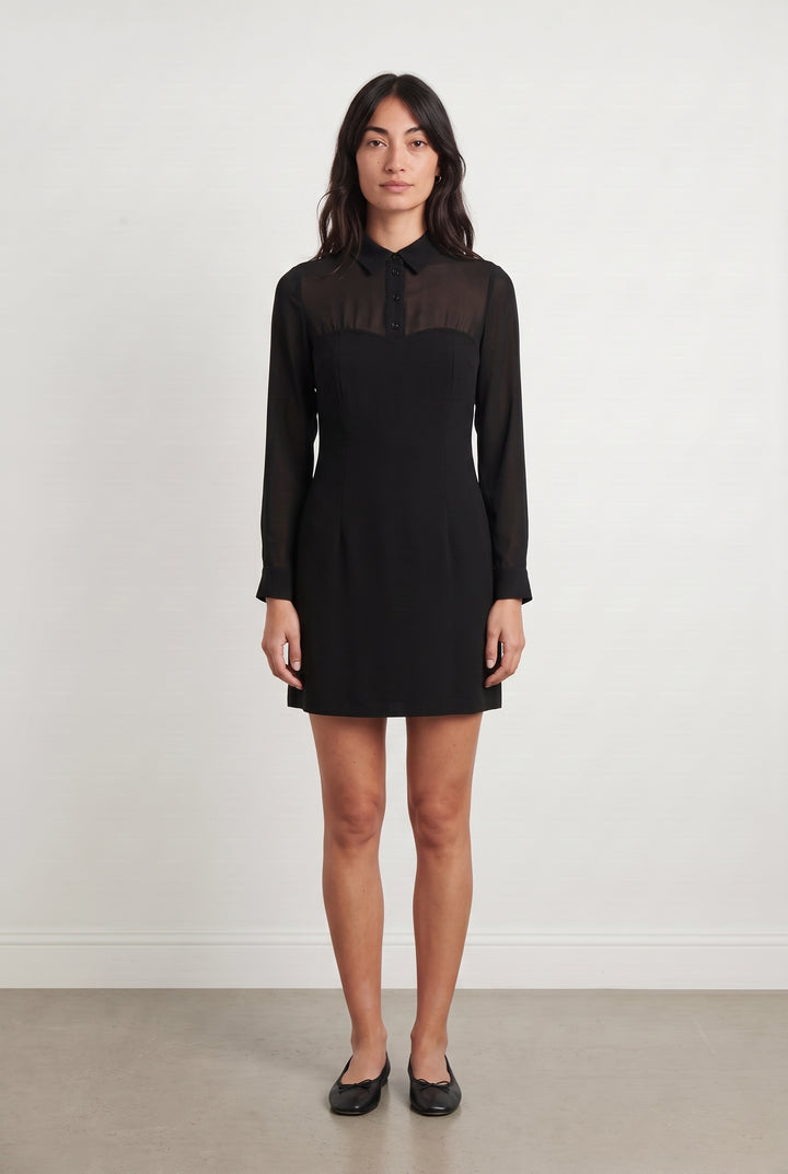 Robe Chemise Noire - Taille S/36 de la marque Claudie Pierlot | PARAD113558 - Vendu par Paradigme - Image 1