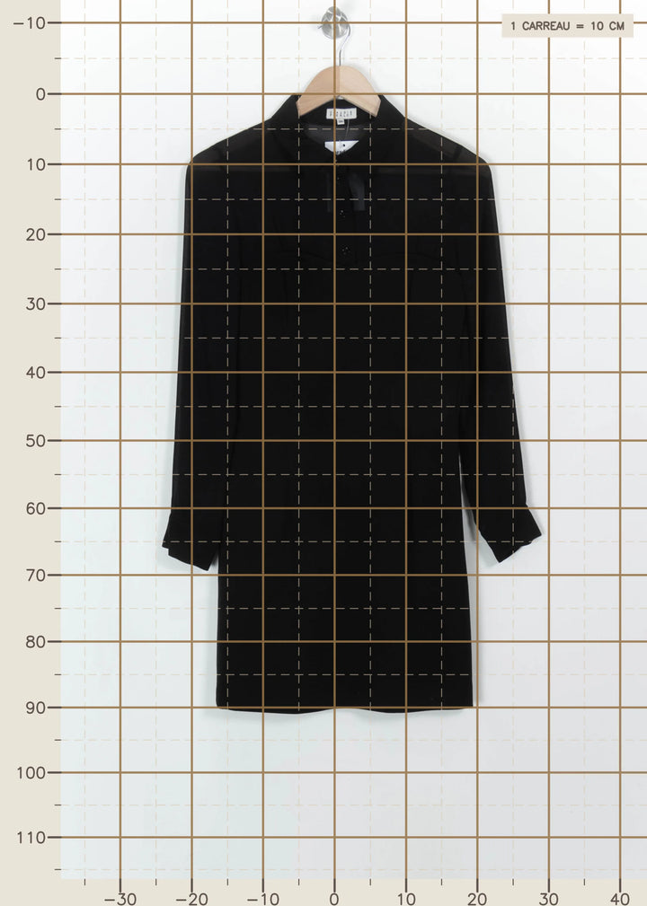 Robe Chemise Noire - Taille S/36 de la marque Claudie Pierlot | PARAD113558 - Vendu par Paradigme - Image 4