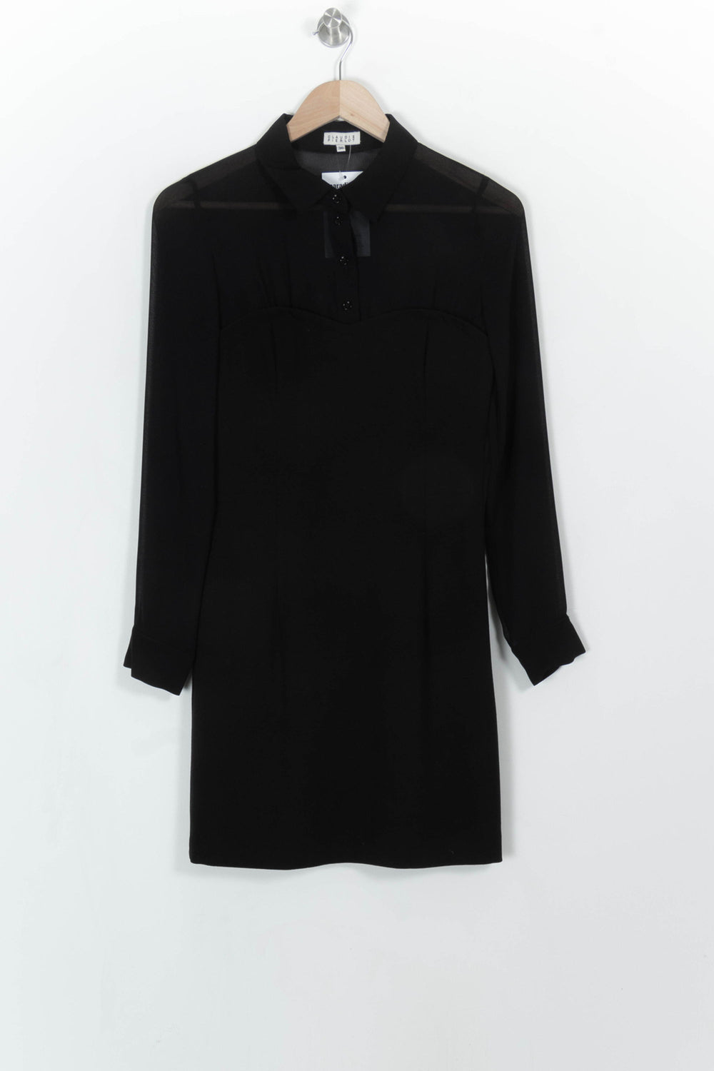 Robe Chemise Noire - Taille S/36 de la marque Claudie Pierlot | PARAD113558 - Vendu par Paradigme - Image 2