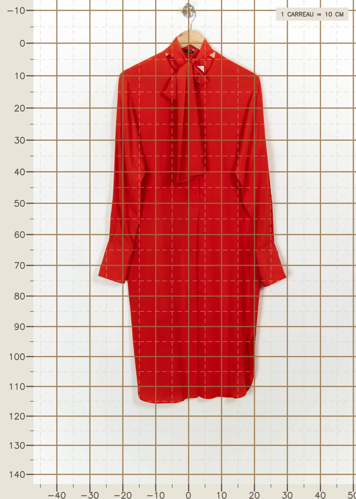 Robe Chemisier Rouge - Taille XS/34 de la marque Joseph | PARAD113563 - Vendu par Paradigme - Image 4