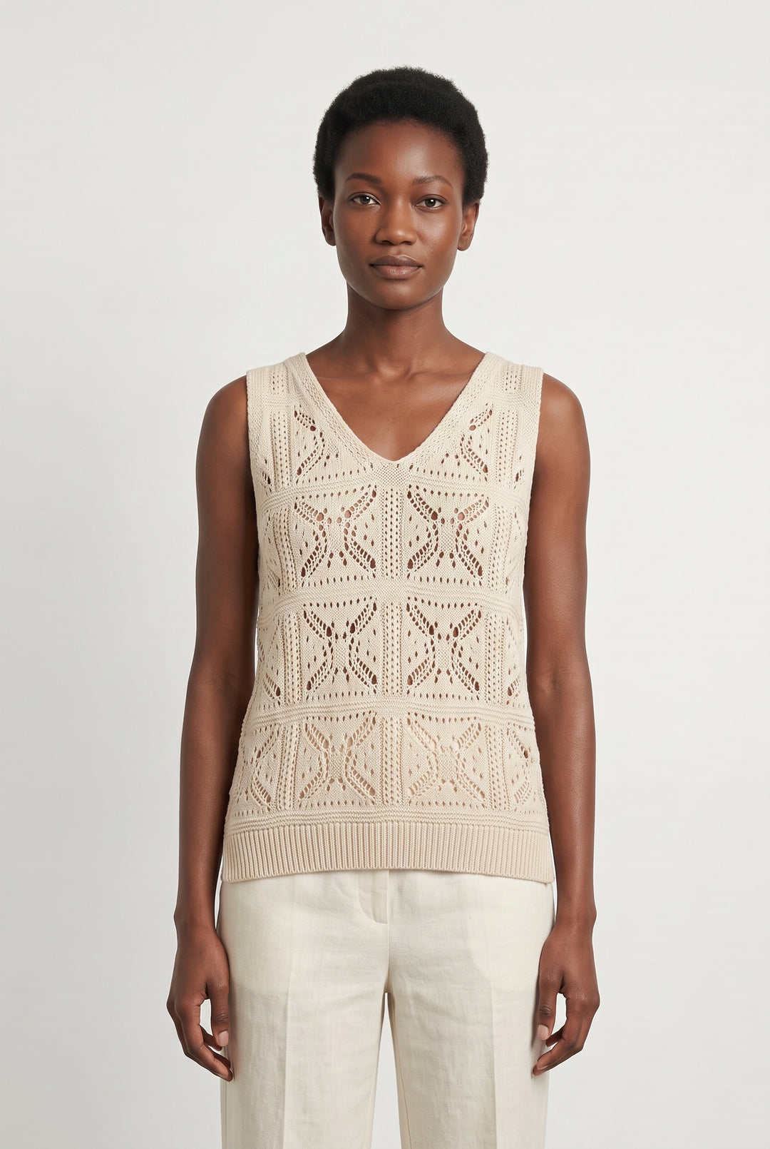 Débardeur Beige - Taille S/36 de la marque La Fée Maraboutée | PARAD113565 - Vendu par Paradigme - Image 1