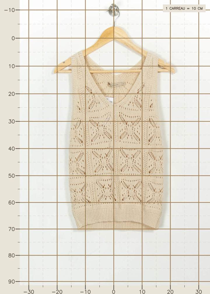 Débardeur Beige - Taille S/36 de la marque La Fée Maraboutée | PARAD113565 - Vendu par Paradigme - Image 4