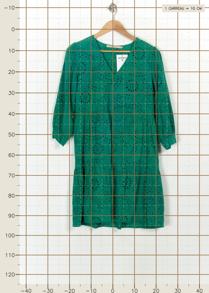 Robe Brodée Verte - Taille S/36 de la marque La Fée Maraboutée | PARAD113568 - Vendu par Paradigme - Image 4