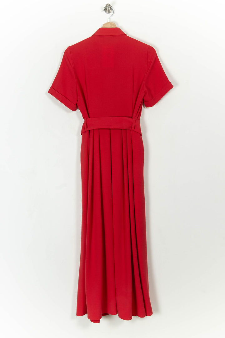 Robe Chemisier Longue Rouge - Taille S/36 de la marque Tara Jarmon | PARAD113572 - Vendu par Paradigme - Image 5