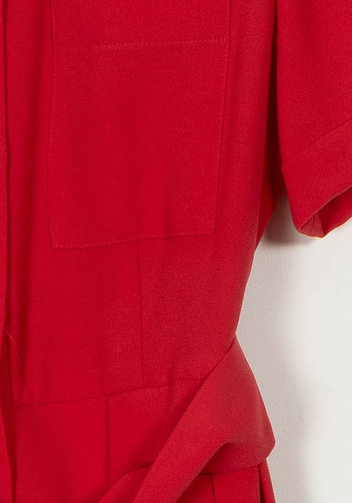 Robe Chemisier Longue Rouge - Taille S/36 de la marque Tara Jarmon | PARAD113572 - Vendu par Paradigme - Image 3