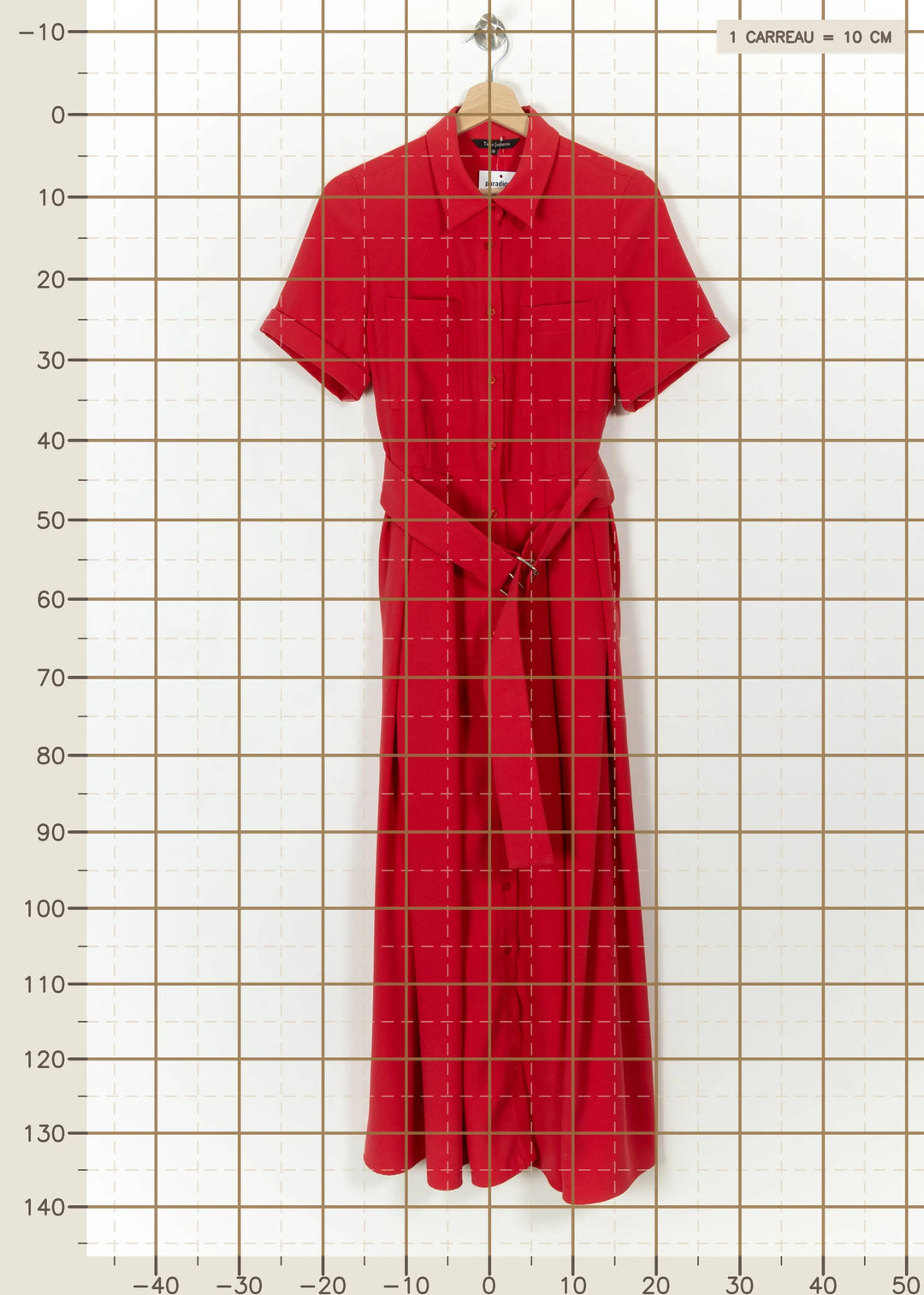 Robe Chemisier Longue Rouge - Taille S/36 de la marque Tara Jarmon | PARAD113572 - Vendu par Paradigme - Image 4