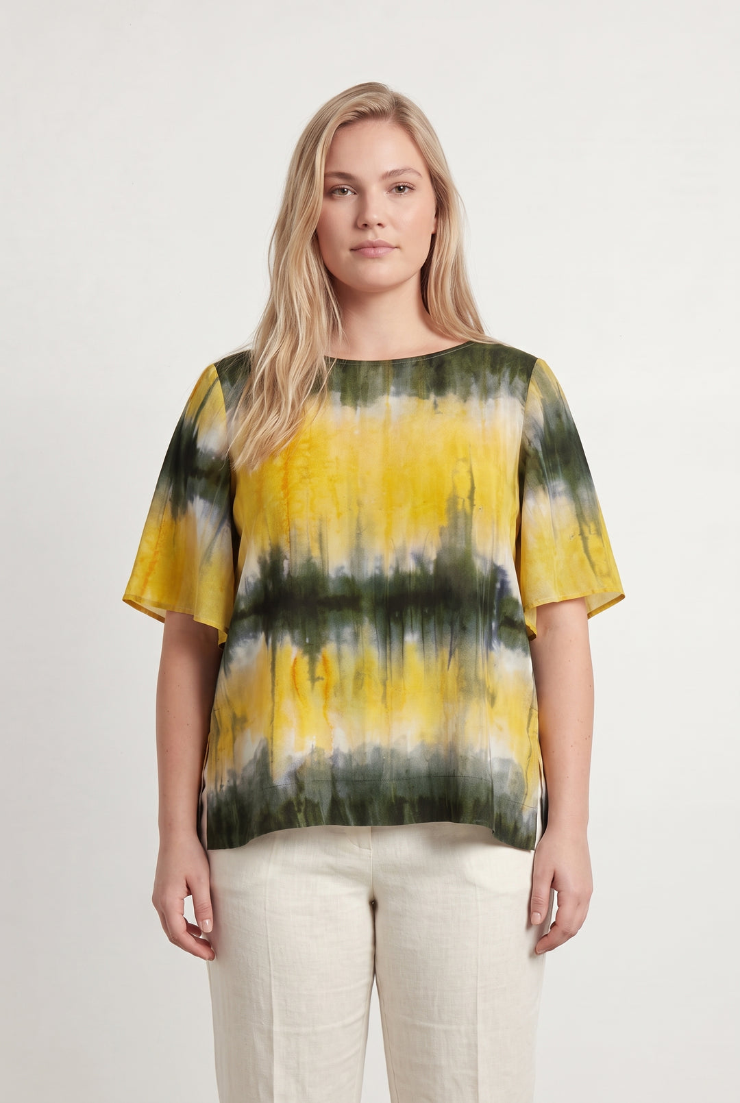 Blouse Jaune et Verte - Taille XXXL/46 de la marque Marina Rinaldi | PARAD113575 - Vendu par Paradigme - Image 1