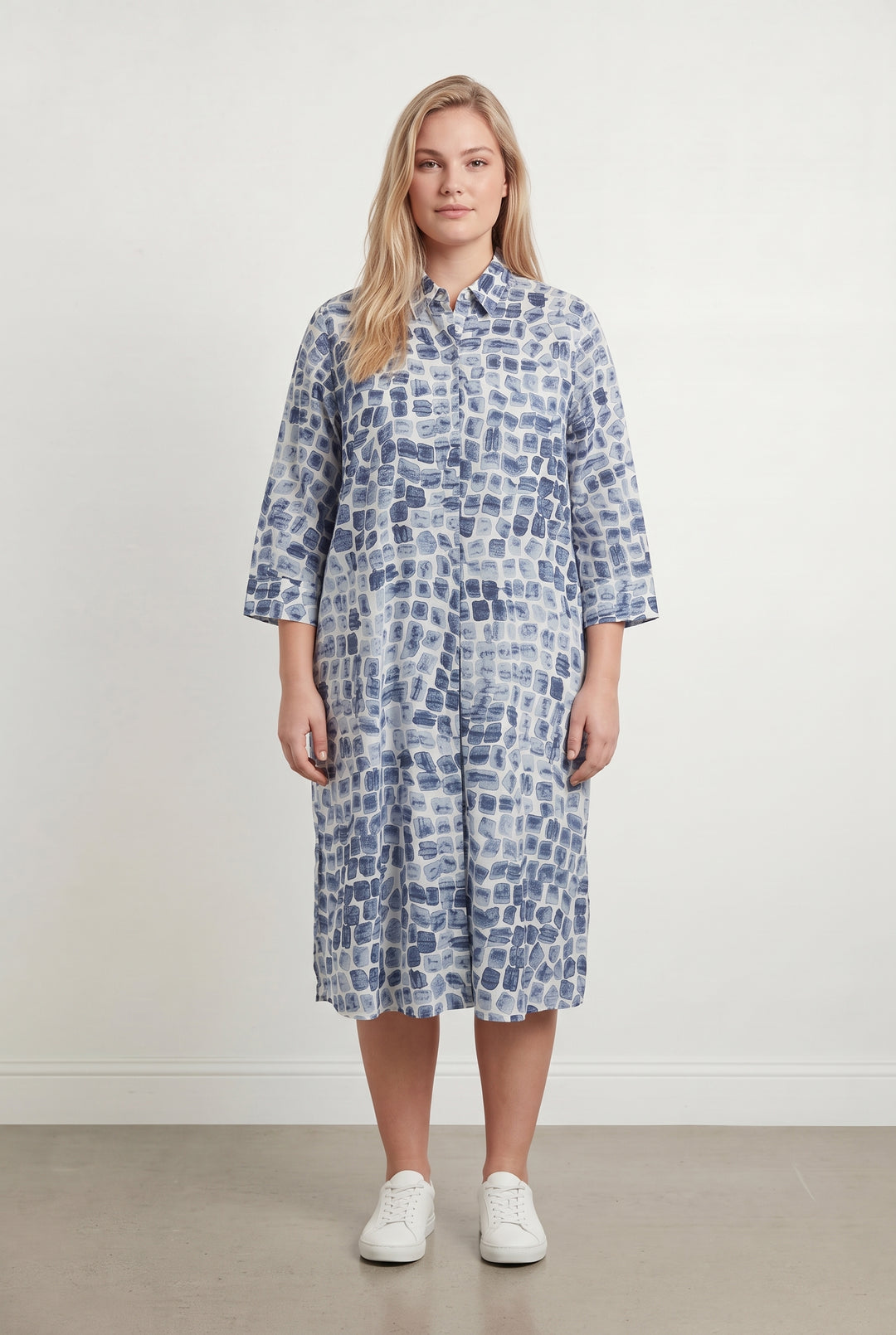 Robe Chemise Bleue et Blanche - Taille XXXL/46 de la marque Marina Rinaldi | PARAD113579 - Vendu par Paradigme - Image 1