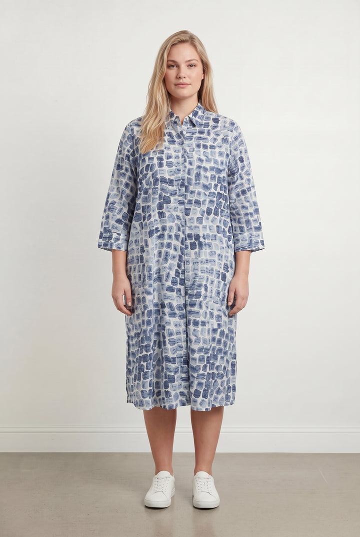 Robe Chemise Bleue et Blanche - Taille XXXL/46 de la marque Marina Rinaldi | PARAD113579 - Vendu par Paradigme - Image 1