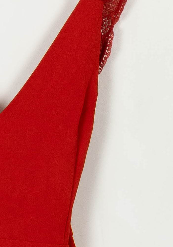 Robe Courte Rouge - Taille M/38 de la marque Sézane | PARAD113582 - Vendu par Paradigme - Image 3