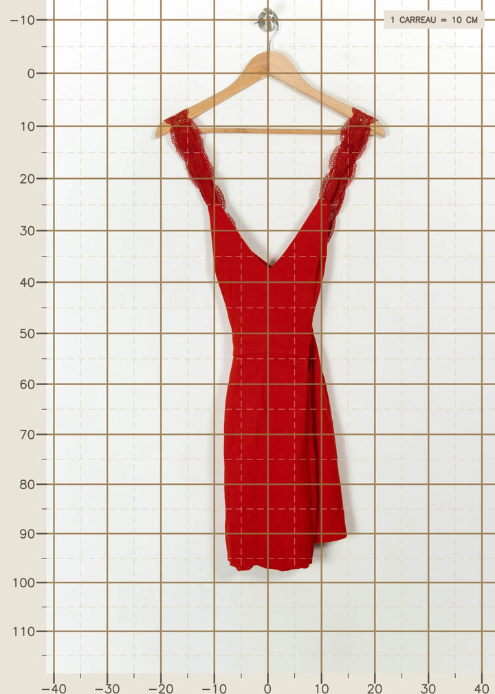 Robe Courte Rouge - Taille M/38 de la marque Sézane | PARAD113582 - Vendu par Paradigme - Image 4