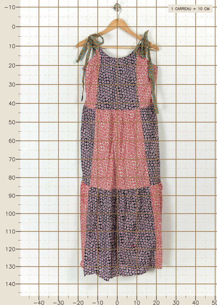 Robe Longue Noire et Rose - Taille M/38 de la marque FRNCH | PARAD113584 - Vendu par Paradigme - Image 4