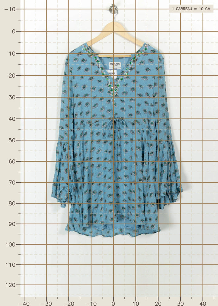 Robe Courte Bleue et Verte - Taille L/40 de la marque Essentiel Antwerp | PARAD113586 - Vendu par Paradigme - Image 4