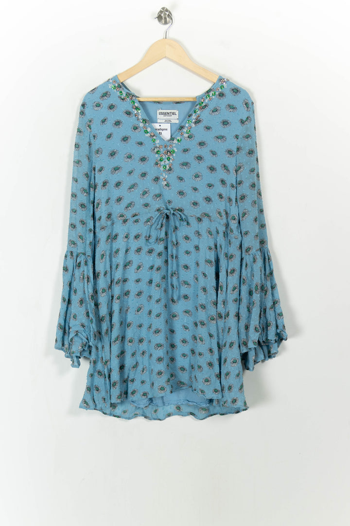 Robe Courte Bleue et Verte - Taille L/40 de la marque Essentiel Antwerp | PARAD113586 - Vendu par Paradigme - Image 2