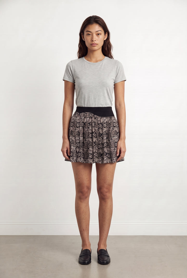 Jupe Courte Noire et Beige - Taille S/36 de la marque Ekyog | PARAD113590 - Vendu par Paradigme - Image 1