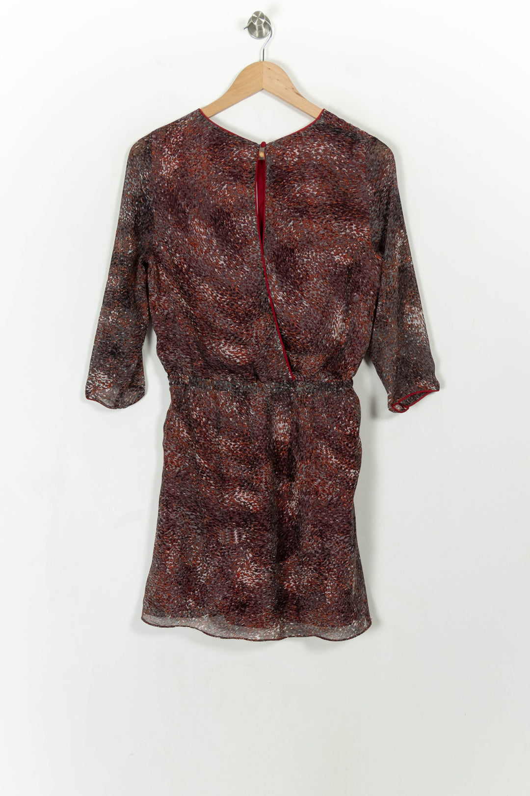 Robe Midi Rouge et Marron - Taille S/36 de la marque Suncoo | PARAD113591 - Vendu par Paradigme - Image 5