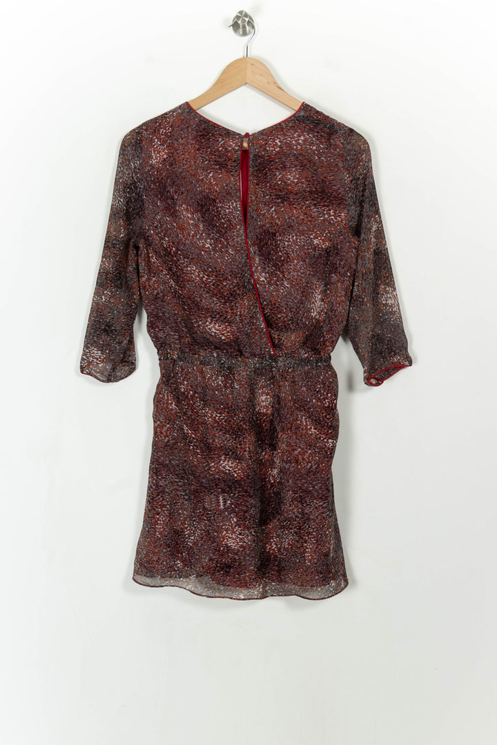 Robe Midi Rouge et Marron - Taille S/36 de la marque Suncoo | PARAD113591 - Vendu par Paradigme - Image 5