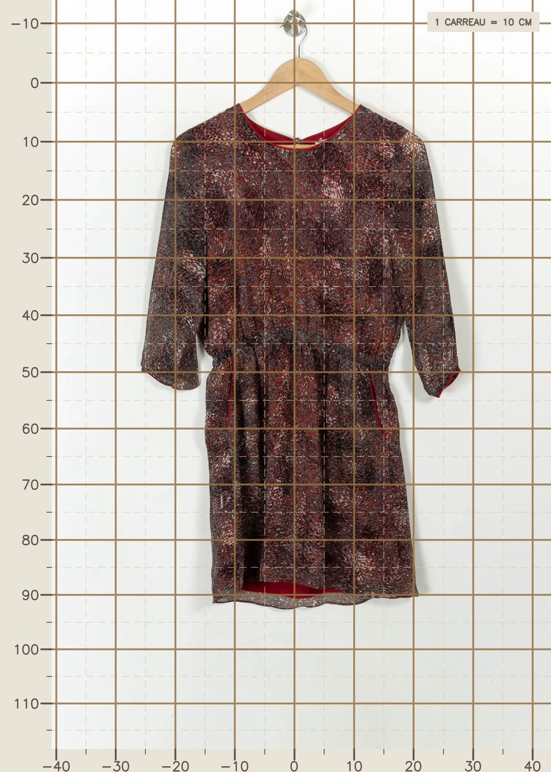 Robe Midi Rouge et Marron - Taille S/36 de la marque Suncoo | PARAD113591 - Vendu par Paradigme - Image 4