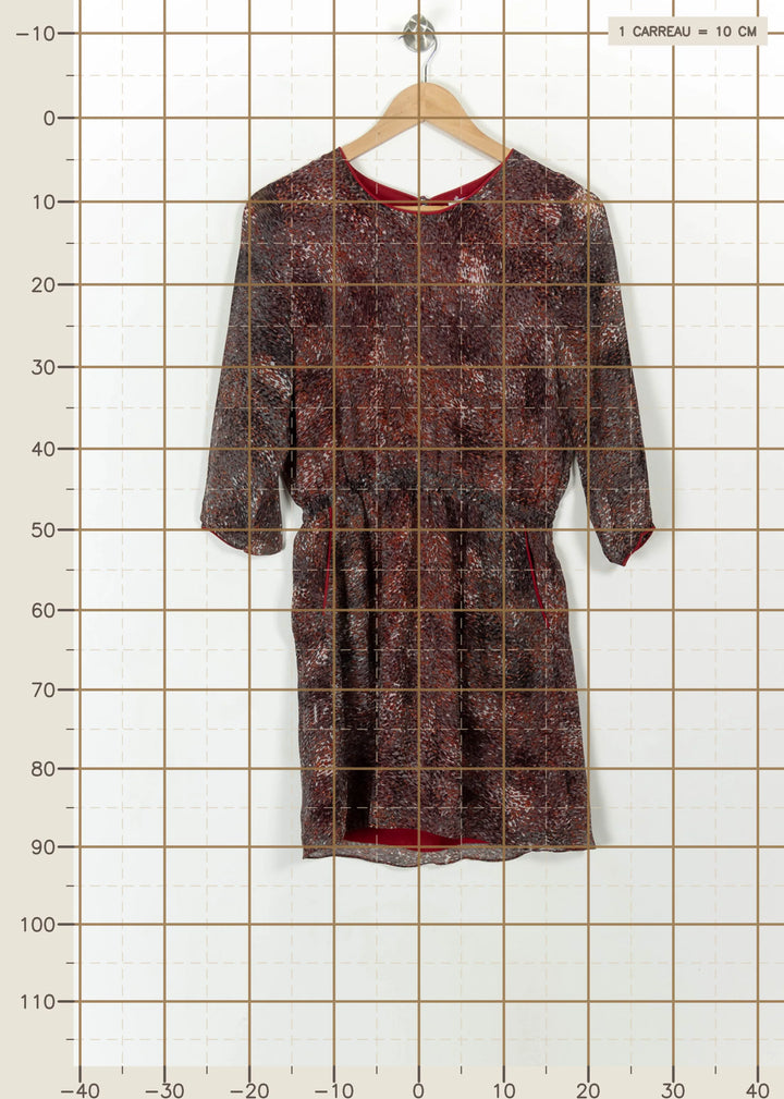 Robe Midi Rouge et Marron - Taille S/36 de la marque Suncoo | PARAD113591 - Vendu par Paradigme - Image 4