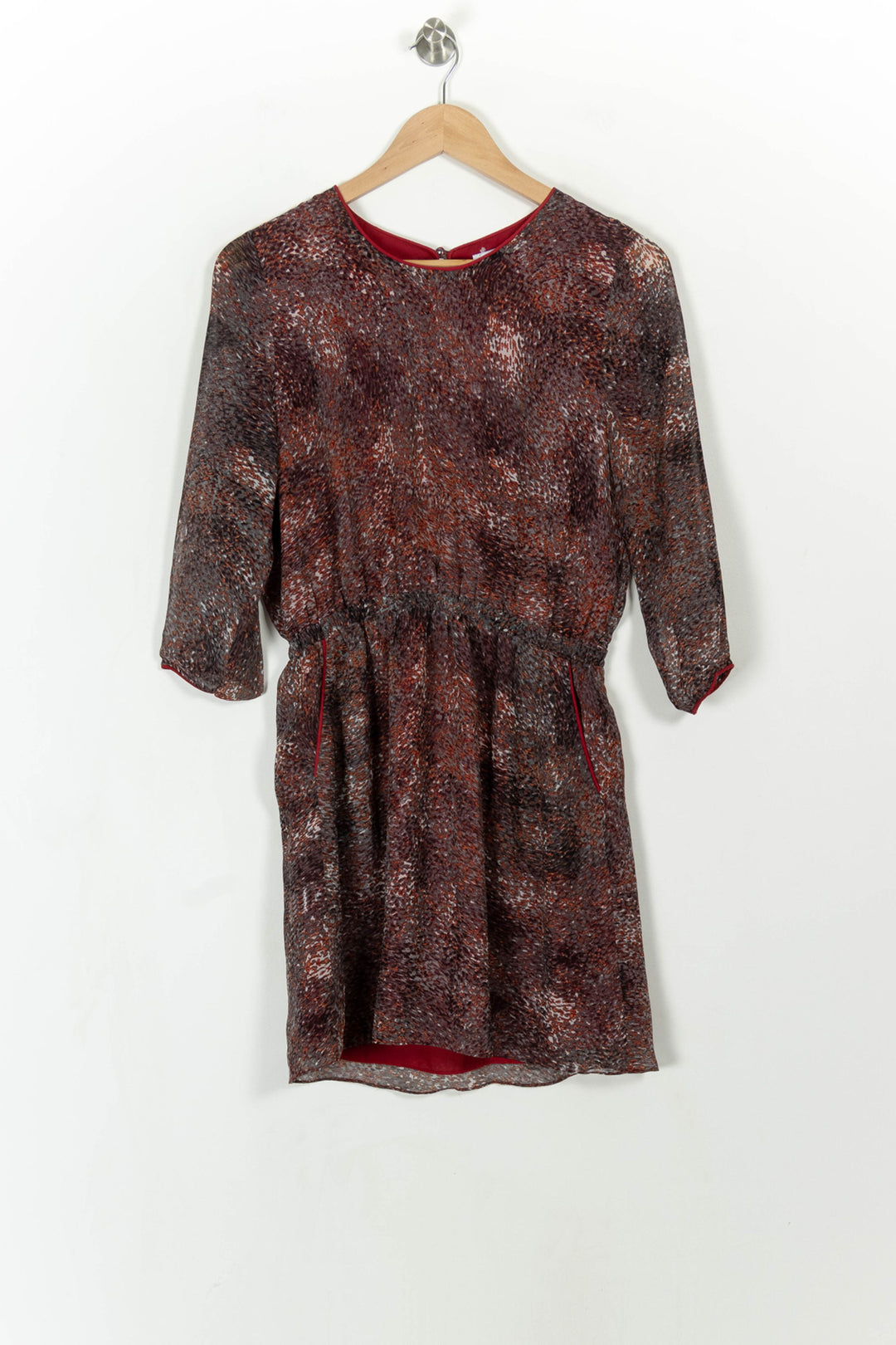 Robe Midi Rouge et Marron - Taille S/36 de la marque Suncoo | PARAD113591 - Vendu par Paradigme - Image 2