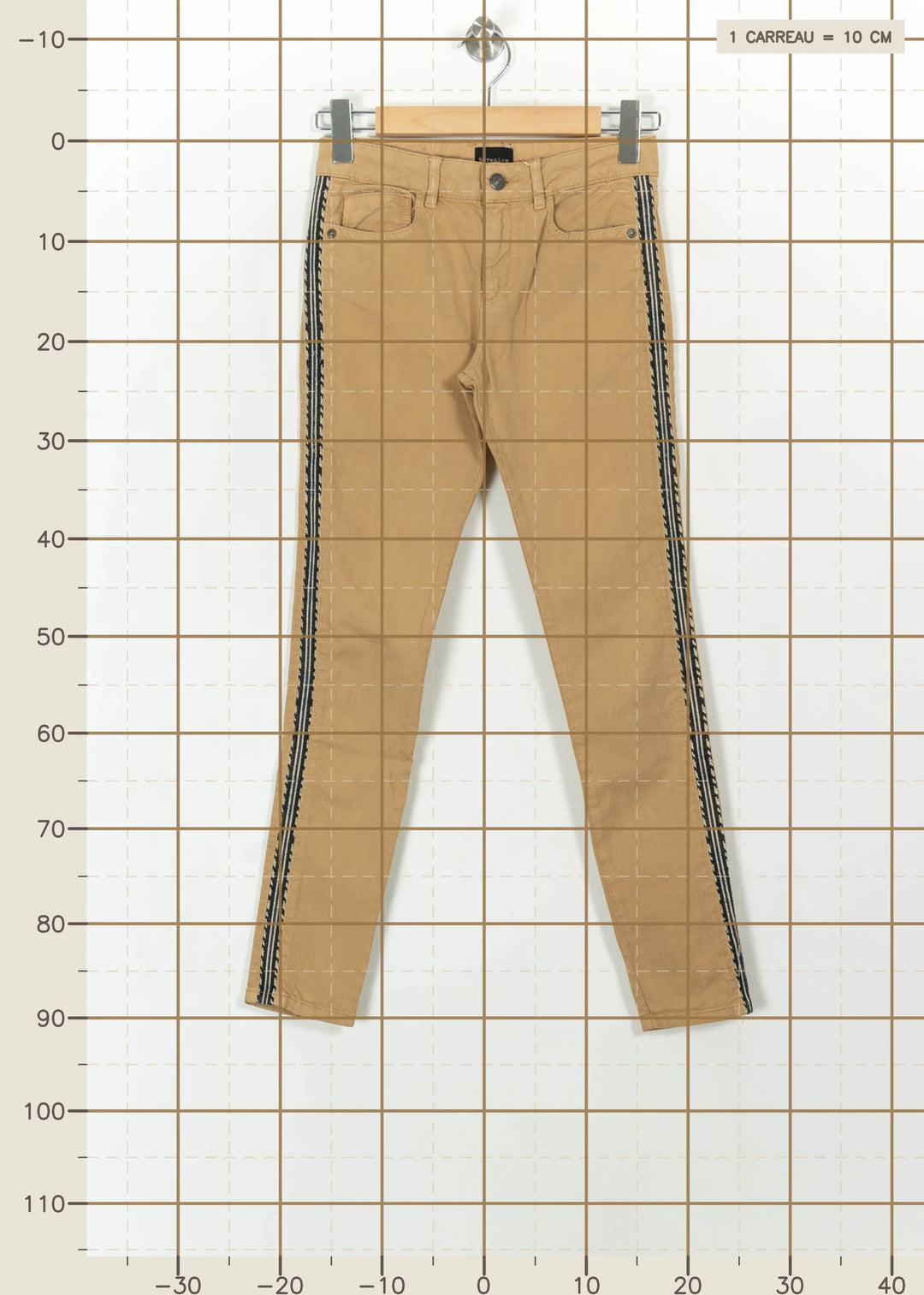 Jean Camel et Noir - Taille XS/34 de la marque Bérénice | PARAD113593 - Vendu par Paradigme - Image 4