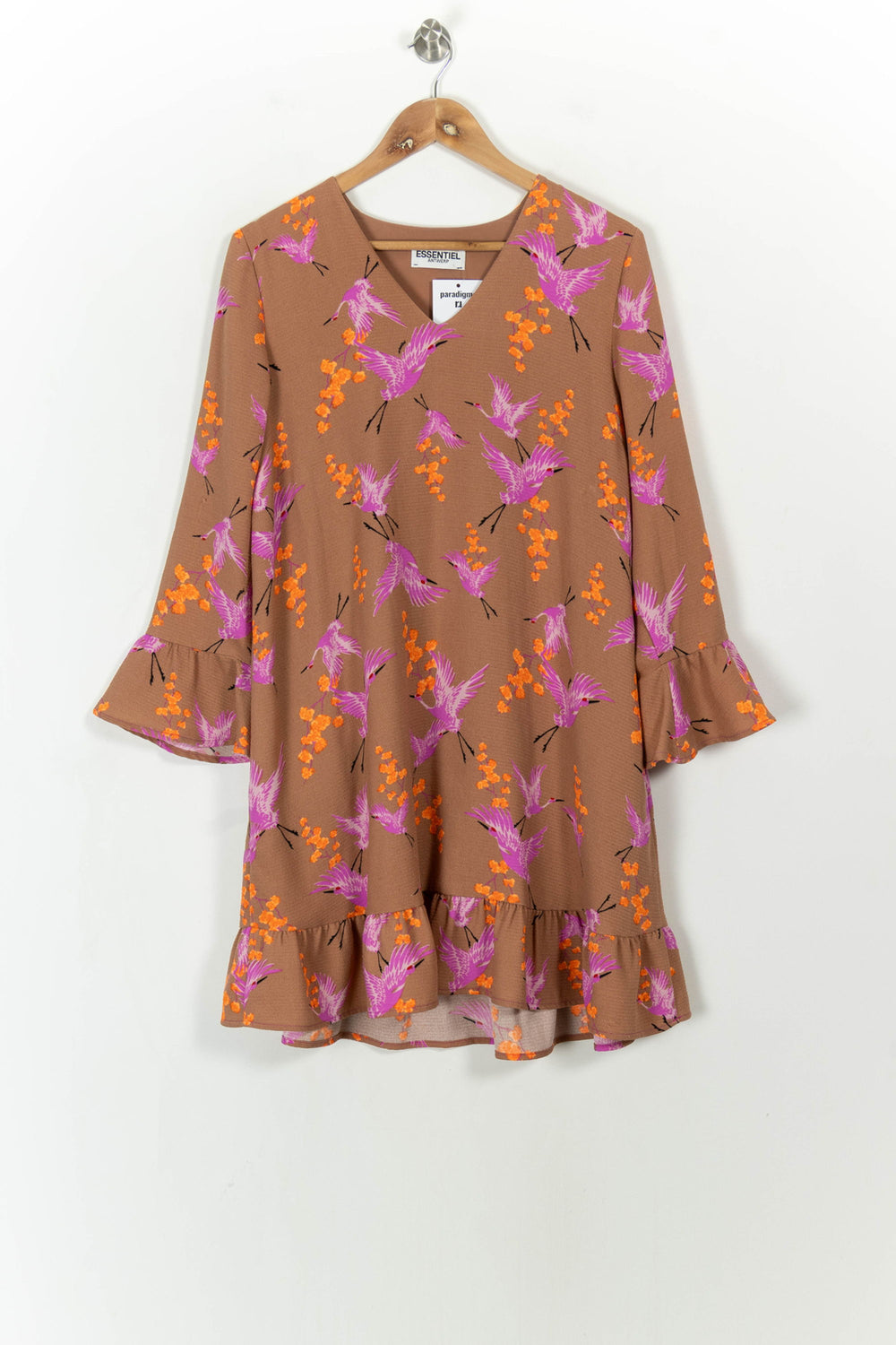 Robe Courte Marron et Multicolore - Taille L/40 de la marque Essentiel Antwerp | PARAD113604 - Vendu par Paradigme - Image 2