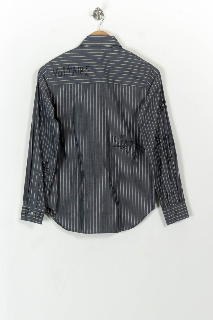 Chemise Rayée Grise et Blanche - Taille XS/34 de la marque Zadig&Voltaire | PARAD113617 - Vendu par Paradigme - Image 5