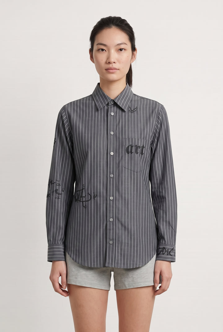 Chemise Rayée Grise et Blanche - Taille XS/34 de la marque Zadig&Voltaire | PARAD113617 - Vendu par Paradigme - Image 1