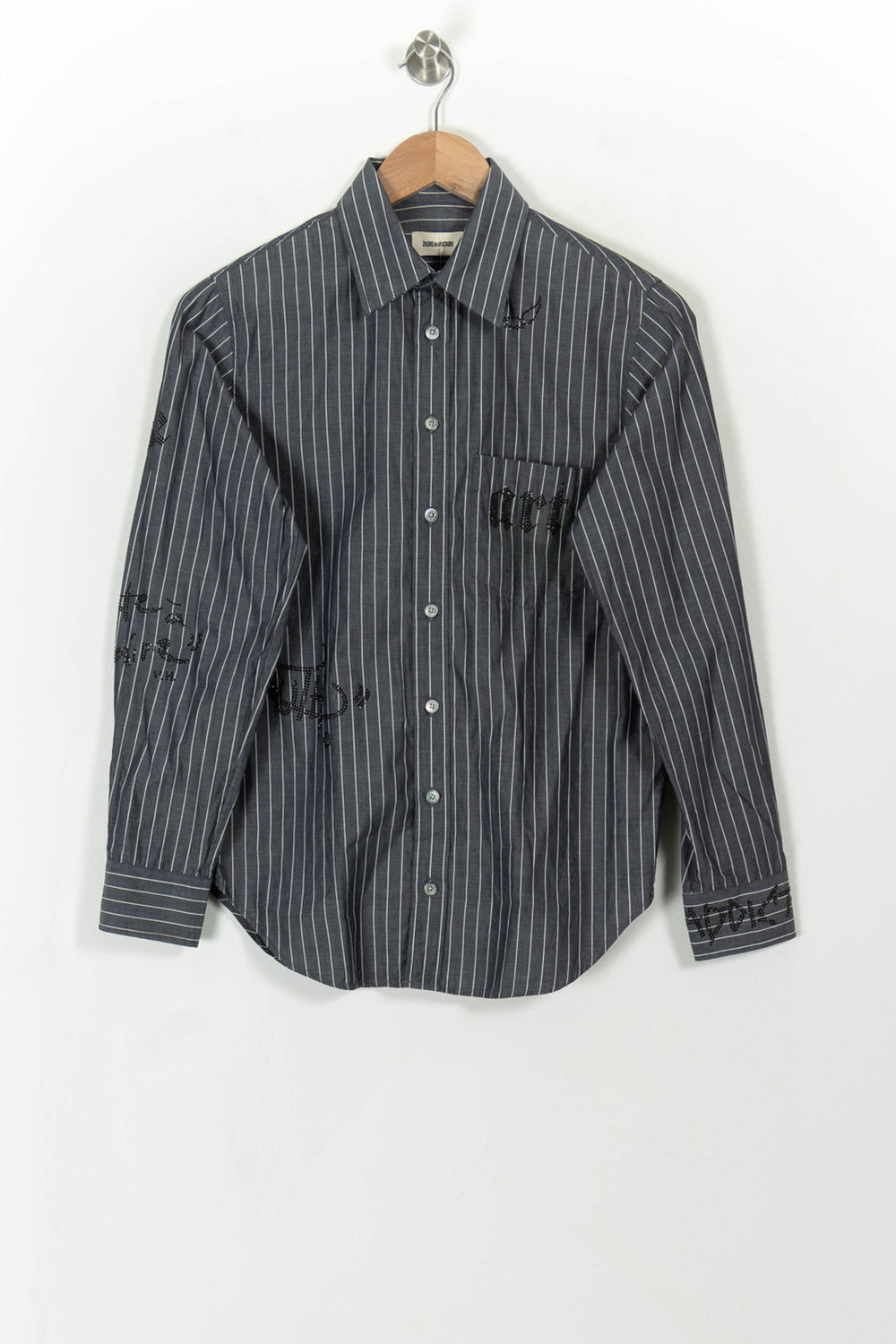 Chemise Rayée Grise et Blanche - Taille XS/34 de la marque Zadig&Voltaire | PARAD113617 - Vendu par Paradigme - Image 2