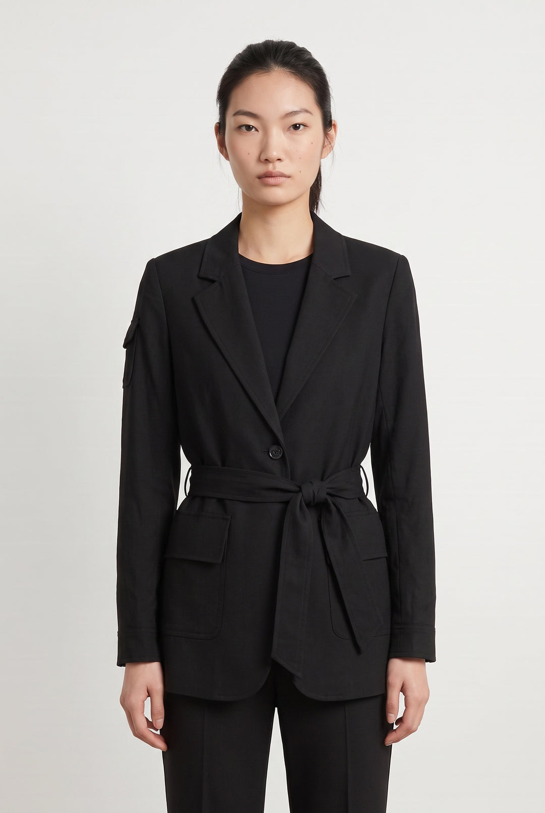 Veste Ceinturée Noire - Taille XS/34 de la marque The Kooples | PARAD113619 - Vendu par Paradigme - Image 1