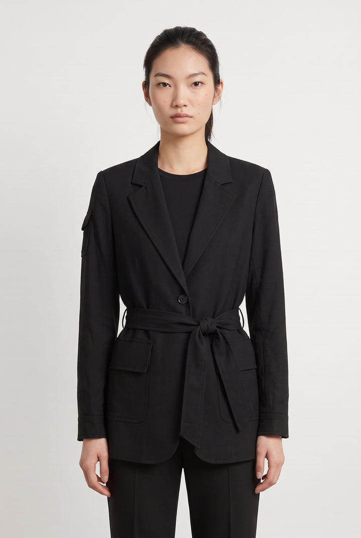 Veste Ceinturée Noire - Taille XS/34 de la marque The Kooples | PARAD113619 - Vendu par Paradigme - Image 1