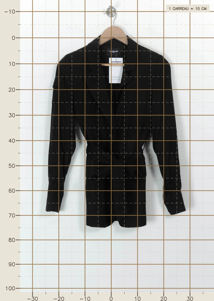 Veste Ceinturée Noire - Taille XS/34 de la marque The Kooples | PARAD113619 - Vendu par Paradigme - Image 4