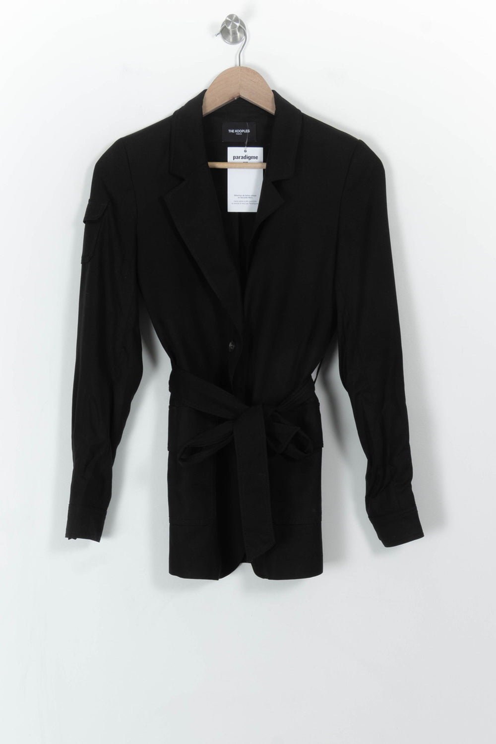 Veste Ceinturée Noire - Taille XS/34 de la marque The Kooples | PARAD113619 - Vendu par Paradigme - Image 2
