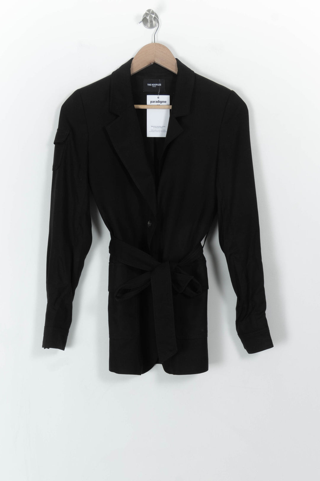 Veste Ceinturée Noire - Taille XS/34 de la marque The Kooples | PARAD113619 - Vendu par Paradigme - Image 2