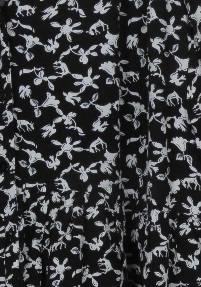 Robe Fleurie Noire et Blanche - Taille S/36 de la marque ba&sh | PARAD113633 - Vendu par Paradigme - Image 3