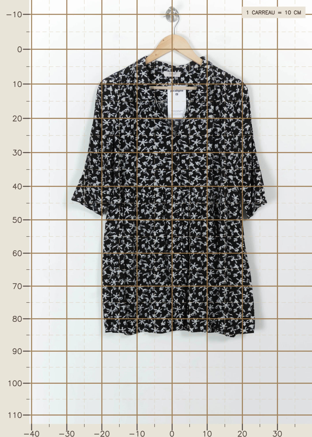 Robe Fleurie Noire et Blanche - Taille S/36 de la marque ba&sh | PARAD113633 - Vendu par Paradigme - Image 4