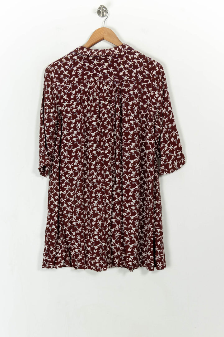 Robe Fleurie Bordeaux et Blanche - Taille S/36 de la marque ba&sh | PARAD113634 - Vendu par Paradigme - Image 5