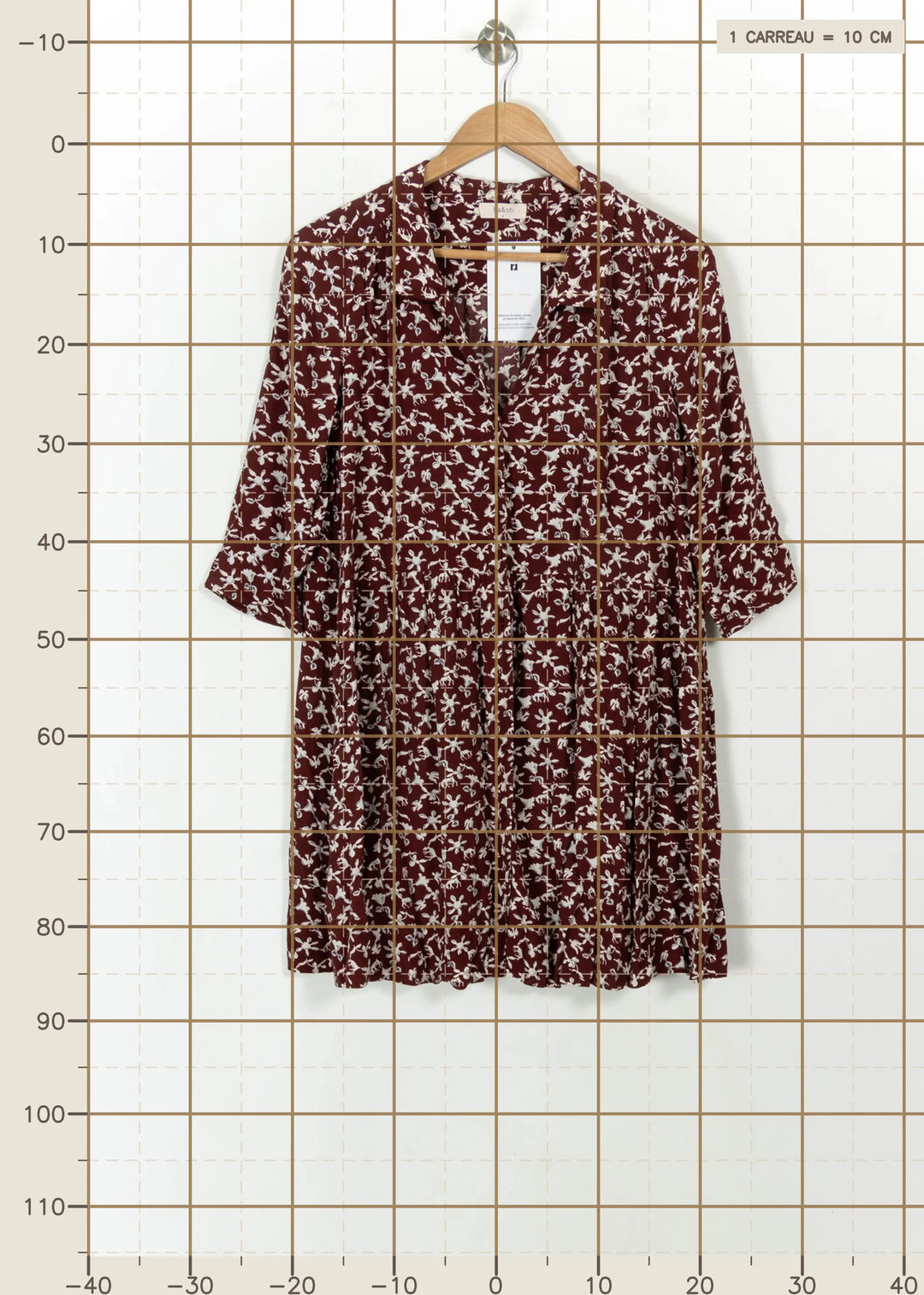Robe Fleurie Bordeaux et Blanche - Taille S/36 de la marque ba&sh | PARAD113634 - Vendu par Paradigme - Image 4