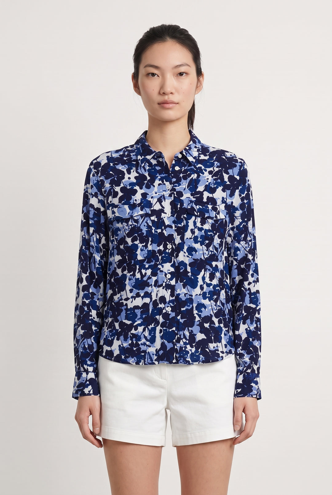 Chemise Fleurie Bleue et Blanche - Taille S/36 de la marque Suncoo | PARAD113636 - Vendu par Paradigme - Image 1
