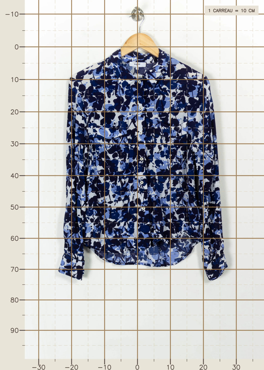 Chemise Fleurie Bleue et Blanche - Taille S/36 de la marque Suncoo | PARAD113636 - Vendu par Paradigme - Image 4