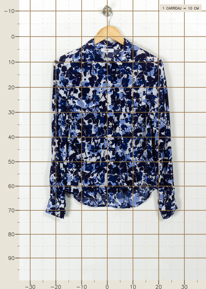 Chemise Fleurie Bleue et Blanche - Taille S/36 de la marque Suncoo | PARAD113636 - Vendu par Paradigme - Image 4