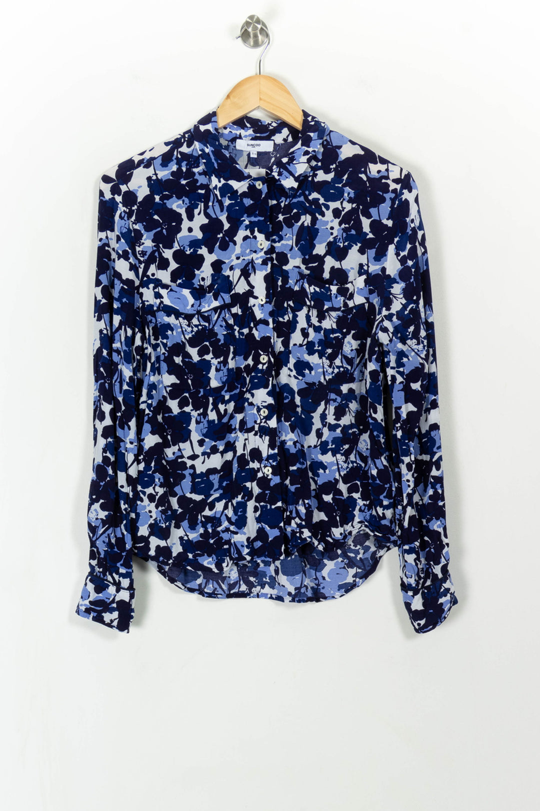 Chemise Fleurie Bleue et Blanche - Taille S/36 de la marque Suncoo | PARAD113636 - Vendu par Paradigme - Image 2