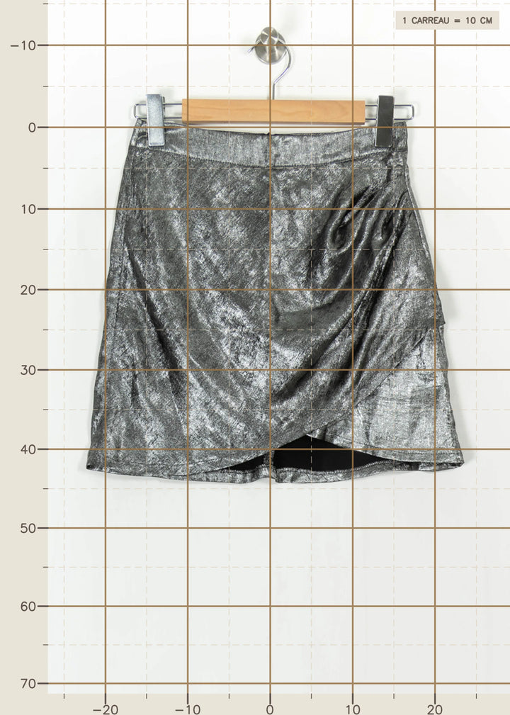 Jupe Drapée Grise - Taille S/36 de la marque SAAJ | PARAD113643 - Vendu par Paradigme - Image 4