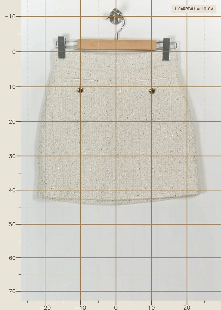 Jupe Courte Dorée - Taille S/36 de la marque ZAPA | PARAD113645 - Vendu par Paradigme - Image 4