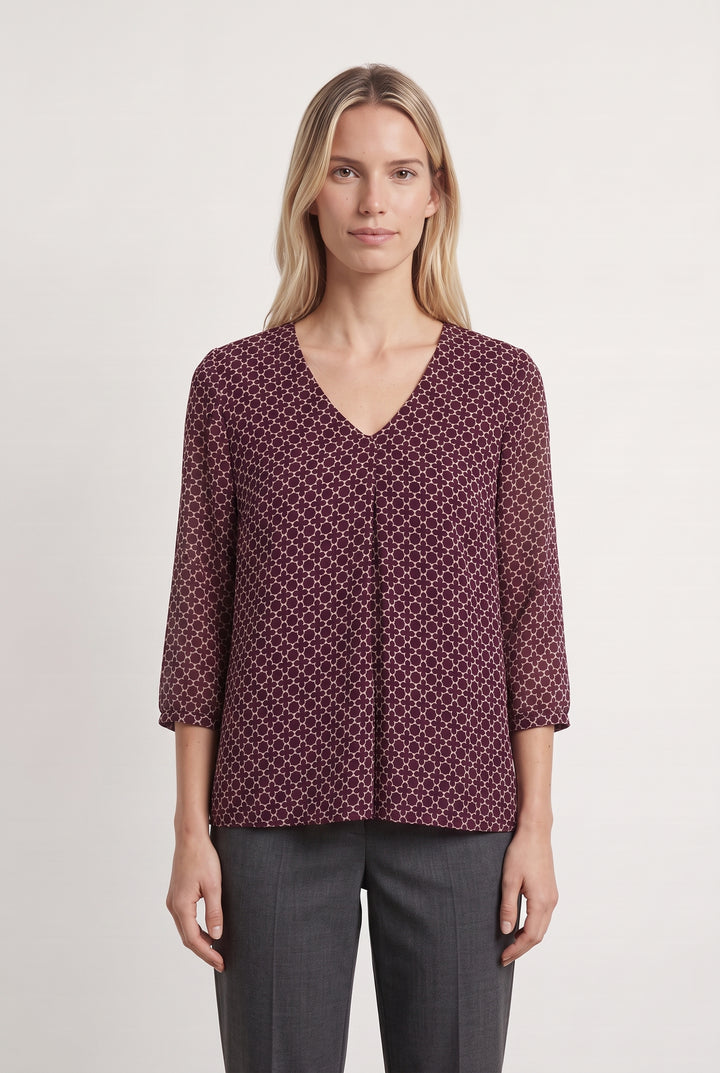 Blouse Violette et Beige - Taille S/36 de la marque Maison 123 | PARAD113647 - Vendu par Paradigme - Image 1