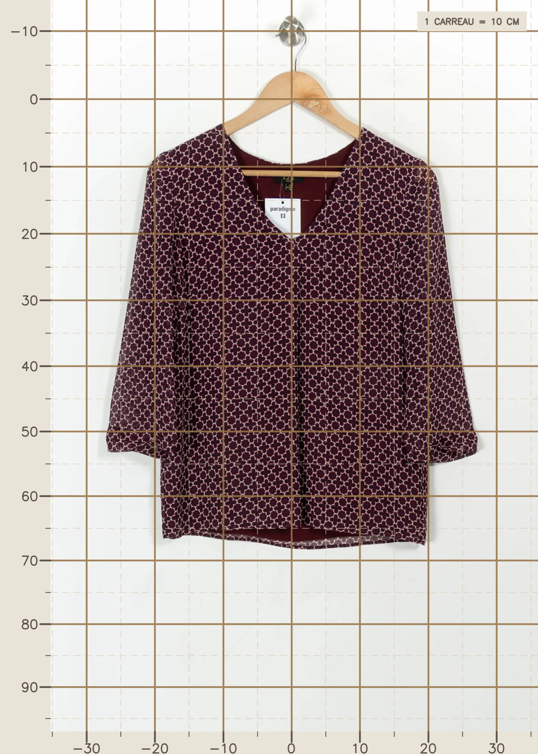 Blouse Violette et Beige - Taille S/36 de la marque Maison 123 | PARAD113647 - Vendu par Paradigme - Image 4